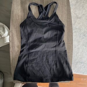 Lulu lemon black tank top with built in bra